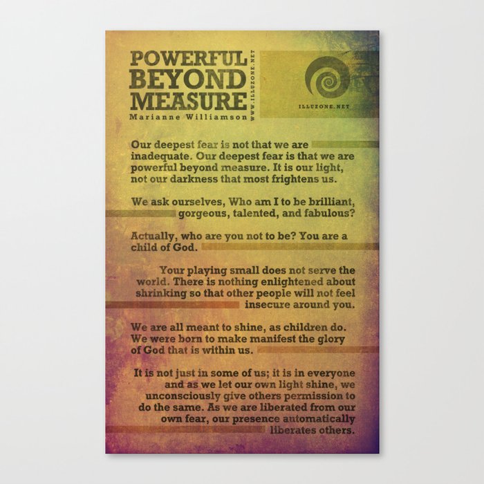 Powerful Beyond Measure poster Canvas Print