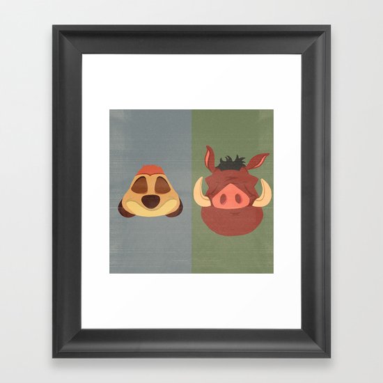 Timon and Pumbaa Framed Art Print