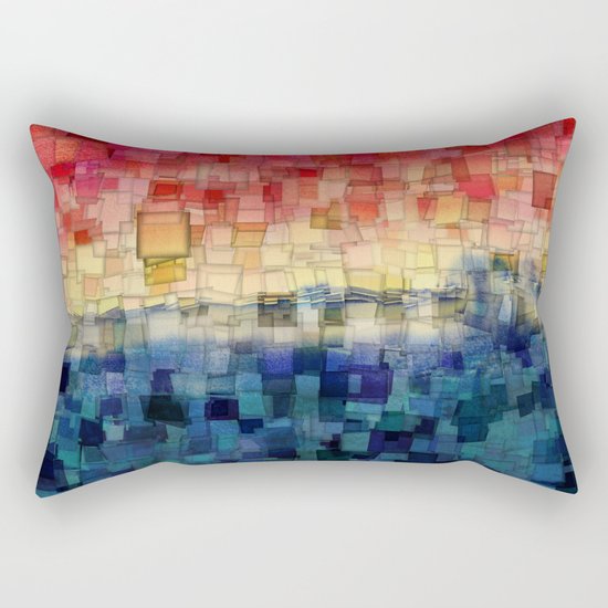 Blue Tide Mosaic Rectangular Pillow