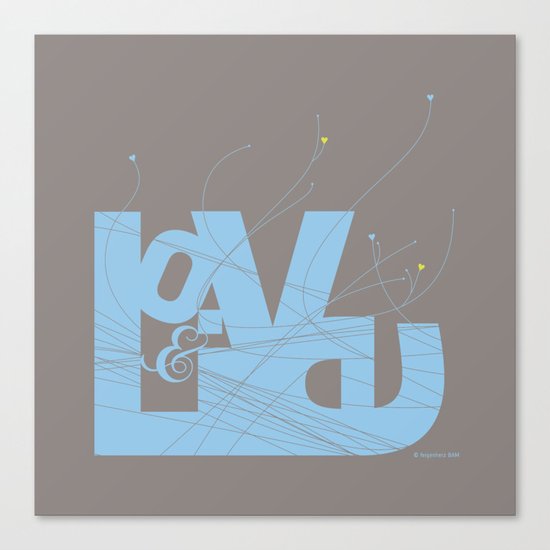 Love & Live (lines1) Canvas Print