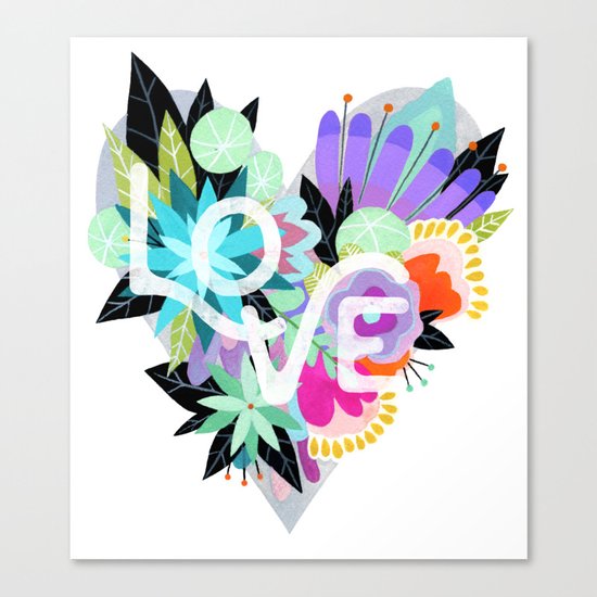 Love Blooms - Rainbow Canvas Print