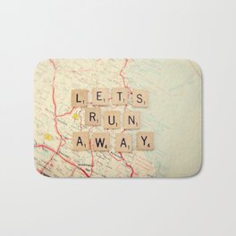 let's run away Bath Mat | Funny, Typography, Photo 
