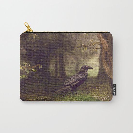 Raven in forest Carry-All Pouch