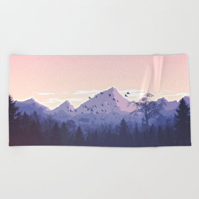 Sunset Mountain Beach Towel