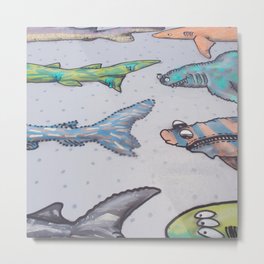 Sharks Street Art Metal Print | Sealife, Art, Color, Sharks, Photo, Fish, Streetart, Wall 
