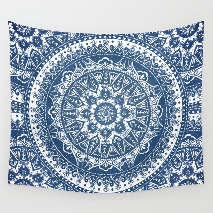 Blue and white 2025 tapestry