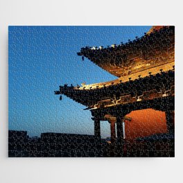 China Photography - Lit Up Temple Under The Blue Night Sky Jigsaw Puzzle
