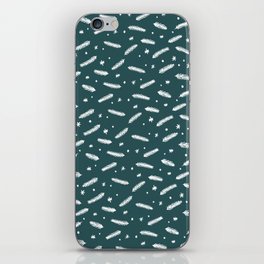 Christmas branches and stars - teal iPhone Skin