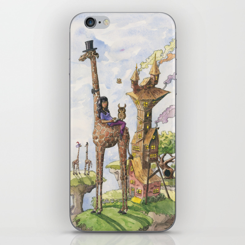 Avishka And The Giraffe Iphone Skin By Seangreenbergillustration Society6