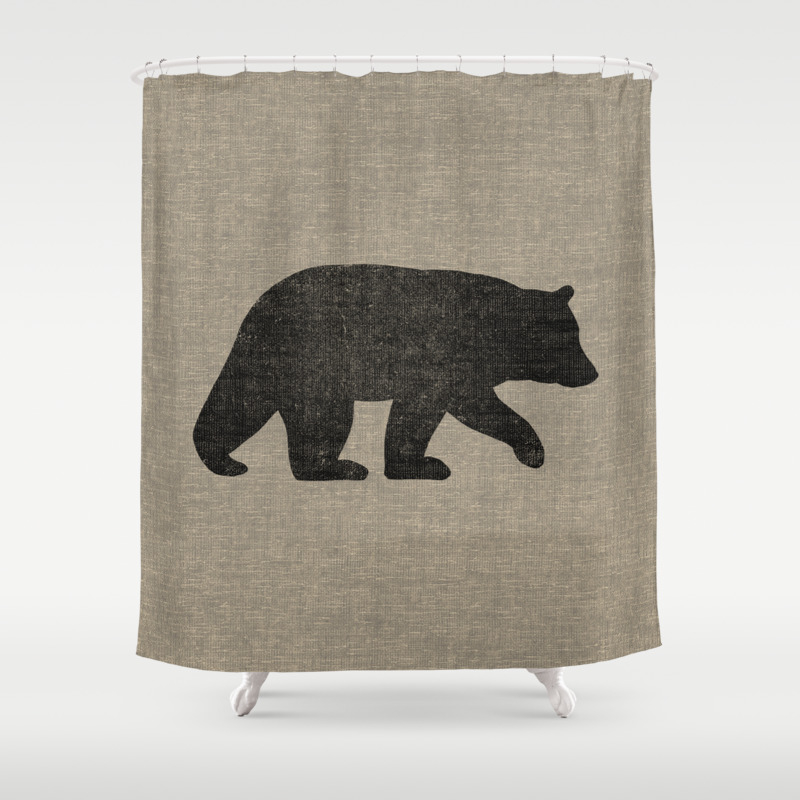 Black Bear Silhouette Shower Curtain By Mylifeisacartoon Society6
