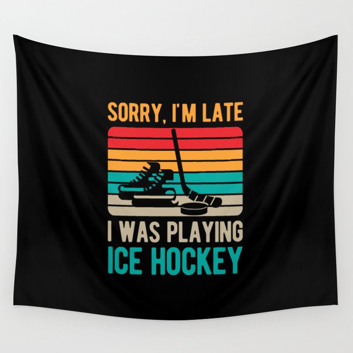 Funny Ice Hockey Wall Tapestry