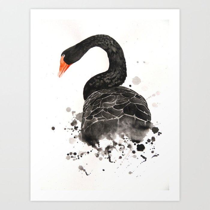 statsminister kindben mister temperamentet Black Swan Art Print by RachRachelm | Society6