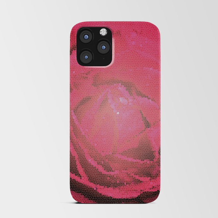 Mosaic Rose Red iPhone Card Case