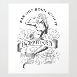 Gym mermaid Art Print
