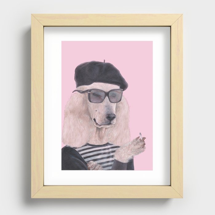 French Poodle Recessed Framed Print