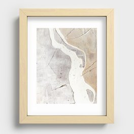 Feels: a neutral, textured, abstract piece in whites by Alyssa Hamilton Art Recessed Framed Print