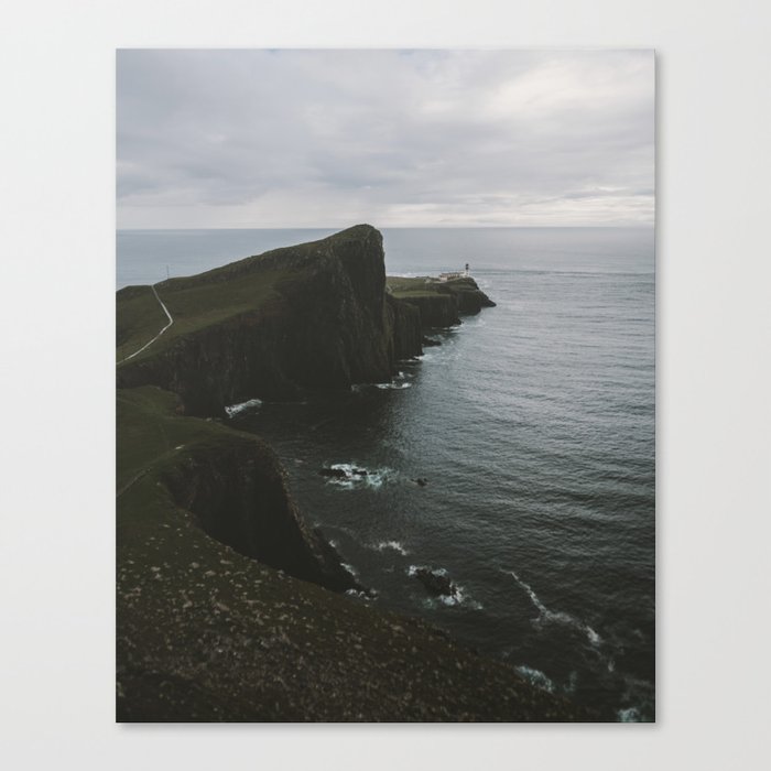 Neist Point Lighthouse at the Atlantic Ocean - Landscape Photography Canvas Print