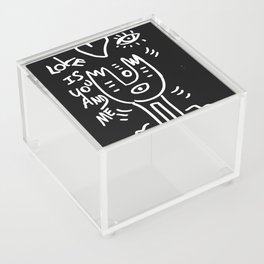 Love is You and Me Street Art Graffiti Black and White Acrylic Box