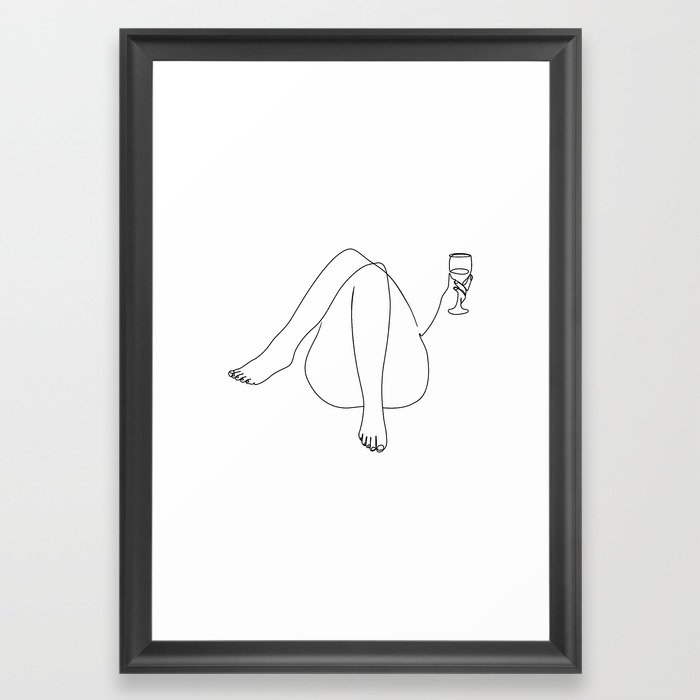 Woman Wine Art Framed Art Print