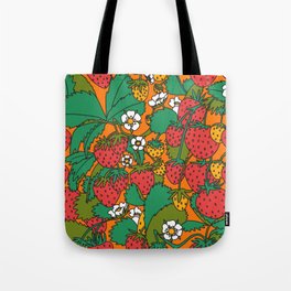 Orange Strawberries Tote Bag