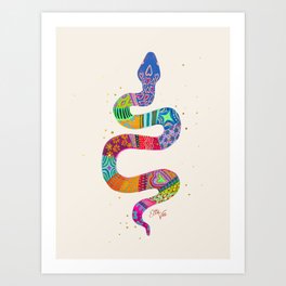 EttaVee Snake Multi-color Art Print