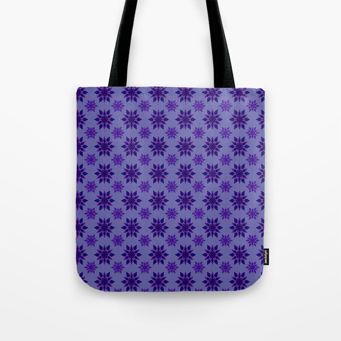 Vintage Style Very Peri Floral Pattern Tote Bag