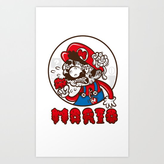 creepy mario Art Print