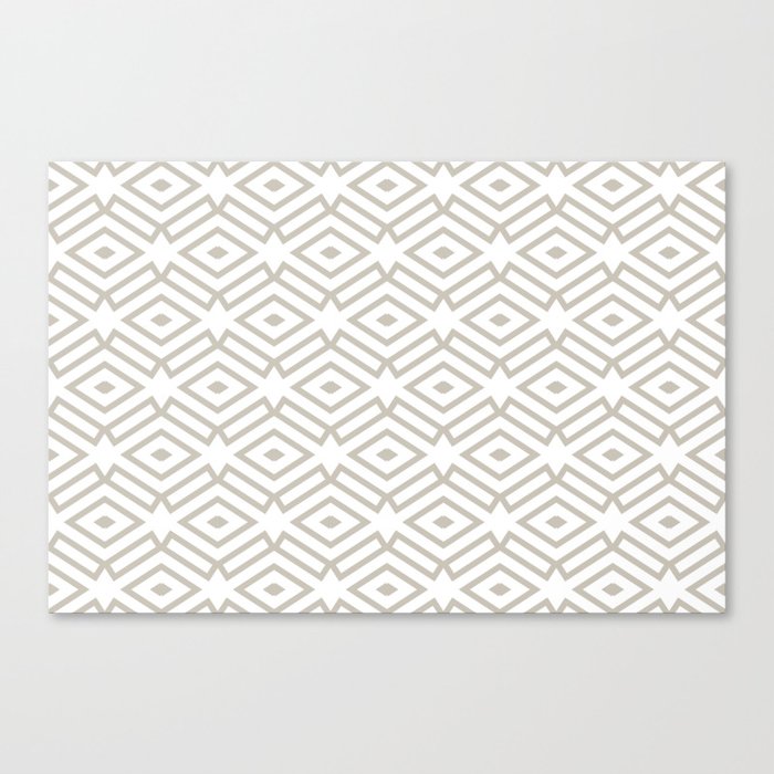 Taupe and White Ornamental Shape Pattern 7 Pairs Diamond Vogel 2022 Popular Colour Palatine 0370 Canvas Print