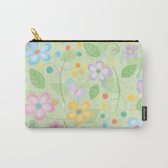 Floral and Butterfly Pattern - Spring Blossom Carry-All Pouch