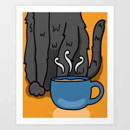 Coffee and Meow Art Print