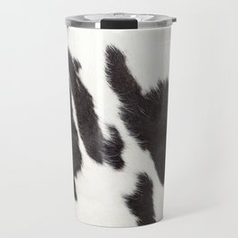 Black and White Cowhide, Cow Skin Print Pattern Travel Mug