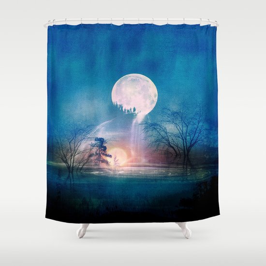 Moon Above, Sun Below Shower Curtain