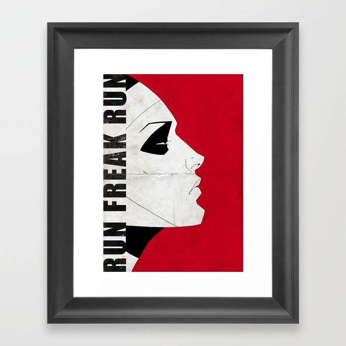 Run Freak Run - Red Framed Art Print