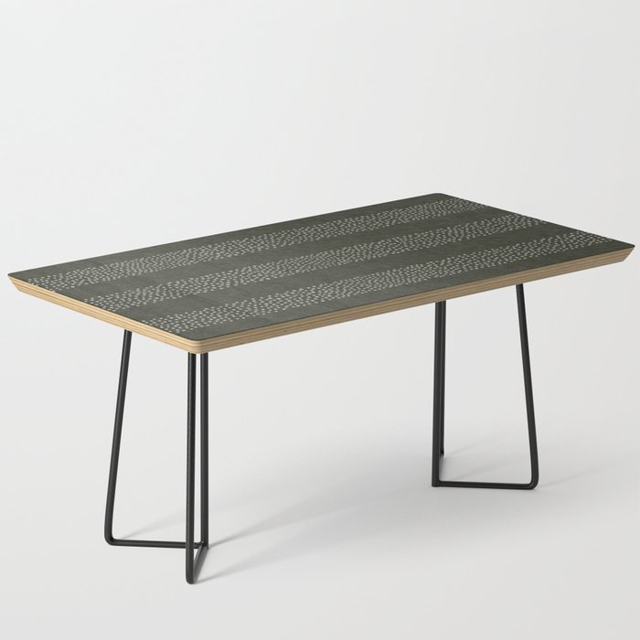 angrand stipple stripes - olive green Coffee Table