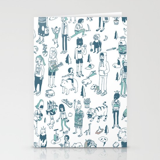 Crowd Pattern Stationery Cards