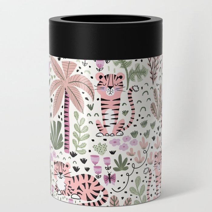 Pink Cute Tigers Can Cooler