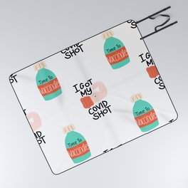 Vaccine Shot Injected Biceps Pattern Picnic Blanket