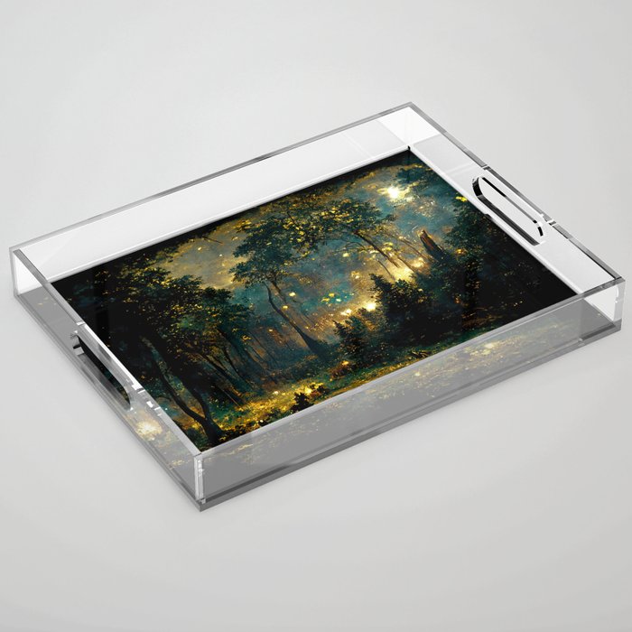 Walking through the fairy forest Acrylic Tray