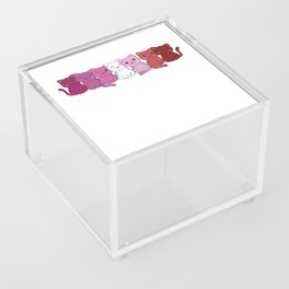 Lesbian Lipstick Flag Pride Lgbtq Cat Pile Acrylic Box