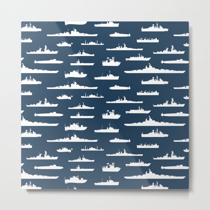 Battleship // Navy Blue Metal Print