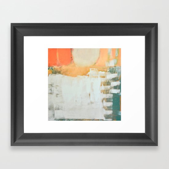 abstract, orange and green Framed Art Print