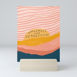 Wholeness Over Perfection | Waves Hand Lettering Design Mini Art Print