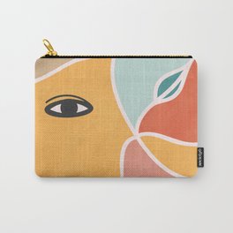 Woman Lines Botanical Colorful Carry-All Pouch