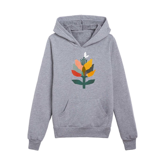 Flower and butterfly Kids Pullover Hoodie