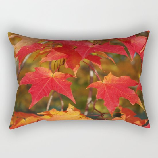 Fiery Autumn Maple Leaves 4966 Rectangular Pillow
