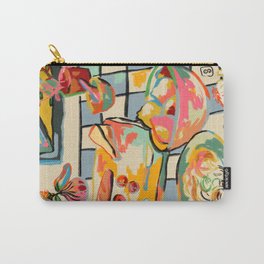 BREAD AND PASTA LOVE  Carry-All Pouch | Retro, Oil, Plant, Curated, Carbs, Lemons, Kitchen, Colourful, Still Life, Digital 