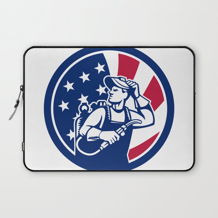American Lit Operator USA Flag Icon Laptop Sleeve