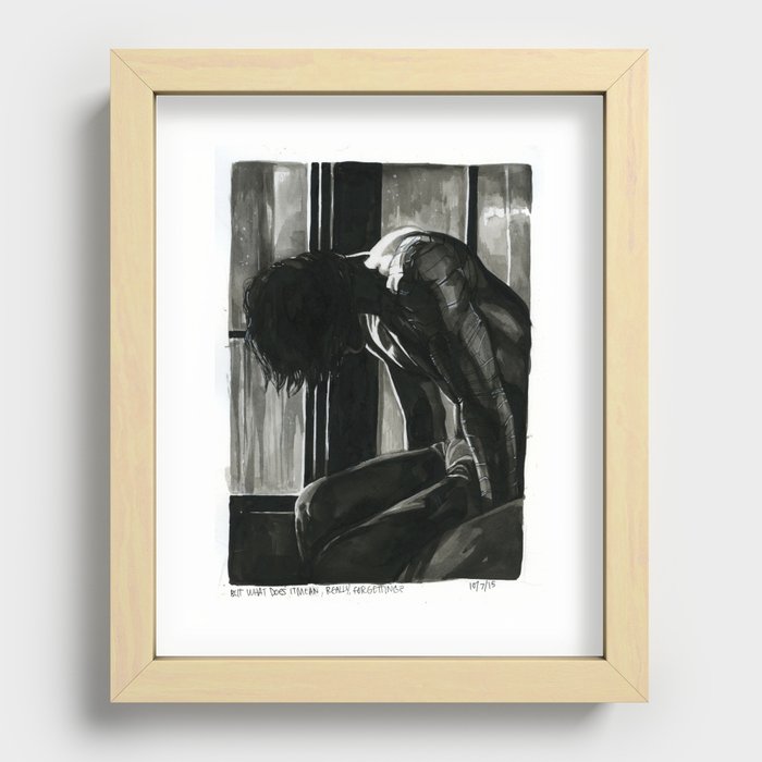 but what does it mean, really, forgetting? Recessed Framed Print