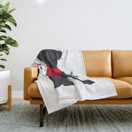 Black Dog Winter Throw Blanket