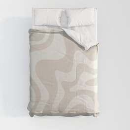 Liquid Swirl Contemporary Abstract Pattern in Mushroom Cream Comforter